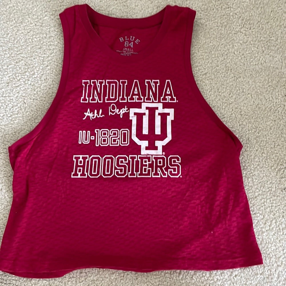 Indiana University red crop tank top. Like new condition.